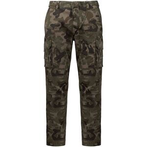 Kariban Mens Twill Camo Cargo Pants / Green/Black/Brown Camo